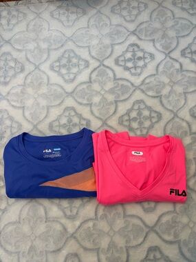 FILA Women's Blue & Hot Pink Athletic Tops